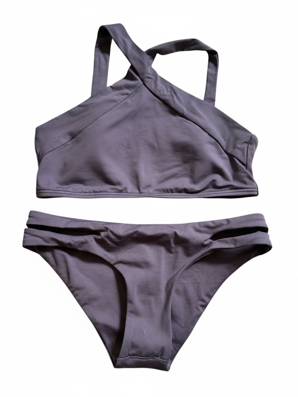 NWOT L*Space high neck bikini set grey